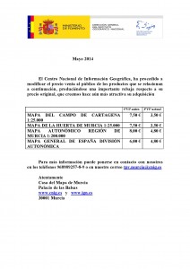Productos rebajados del Centro Nacional de Información Geográfica