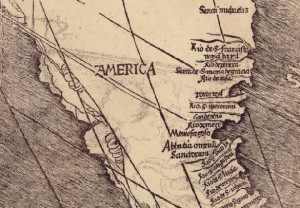 Fragmento del mapa donde aparece rotulada América